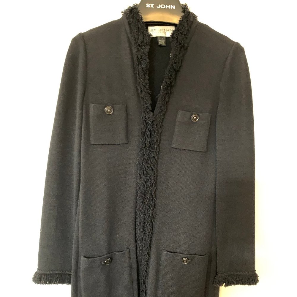 St John  Santana Knit Black Rockstar Jacket  Size 2